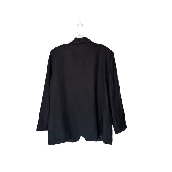 Vintage Black Academia Single Button Oversized Preppy Wool Blazer Size 14 - Picture 9 of 12